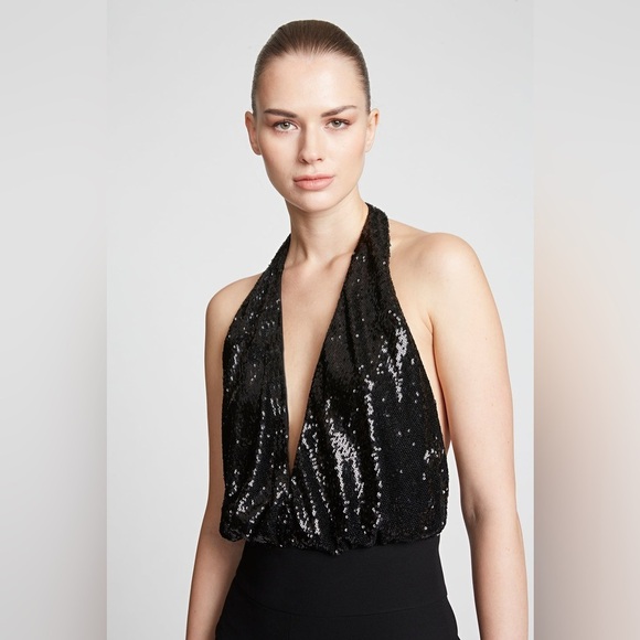 H by Halston Tops - HALSTON CARY SEQUINS BODYSUIT Size 4
